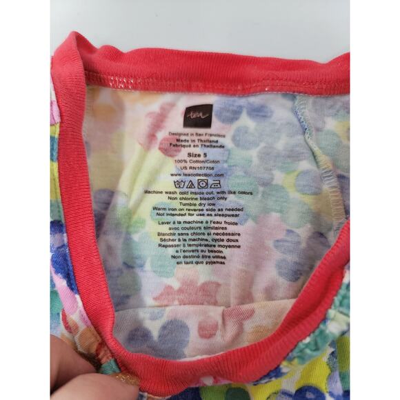 Tea Collection Trapeze Dress Girl's Size 5 Rainbow Bubbles Cotton Sleeveless - Picture 3 of 6